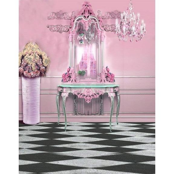 ABPHOTO Polyester Black and White Latticed Checked Floor Print Indoor Room Scene 5x7ft Photography Backgrounds Photo Backdrops for Wedding Studio Props