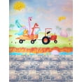 thumbnail image 1 of ABPHOTO Polyester Brick Floor Cartoon Dinosaur for Children Photography Backdrops Photo Props Studio Background 5x7ft, 1 of 2