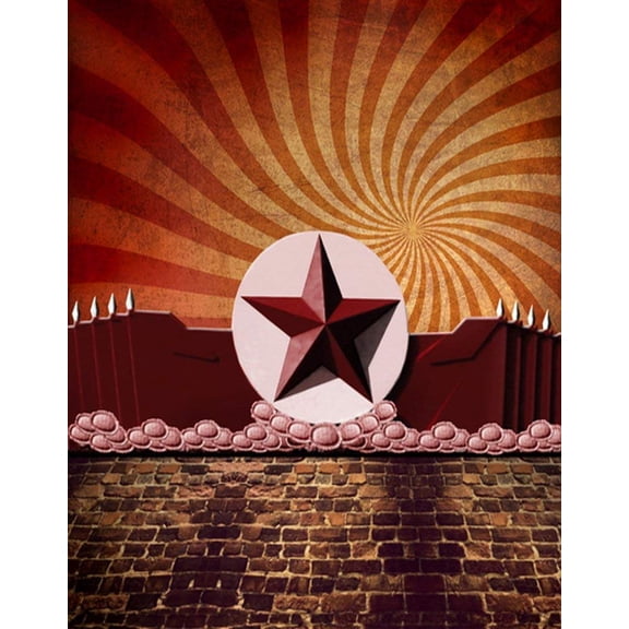 ABPHOTO Polyester Brick Floor Star Photography Backdrops Photo Props Studio Background 5x7ft