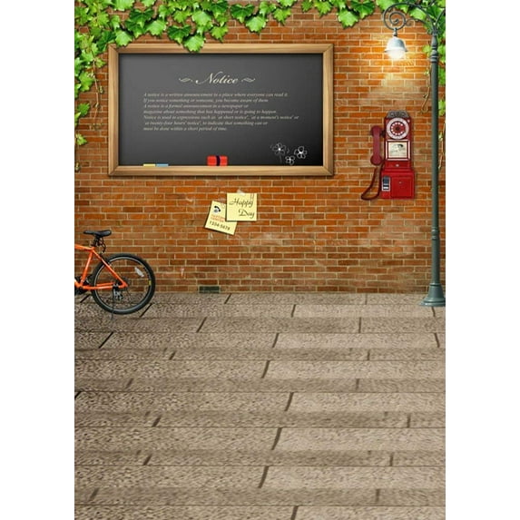 ABPHOTO Polyester Brick Wall Floor Photography Backdrops Photo Props Studio Background 5x7ft