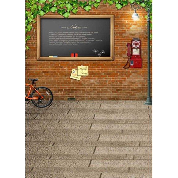 ABPHOTO Polyester Brick Wall Floor Photography Backdrops Photo Props Studio Background 5x7ft