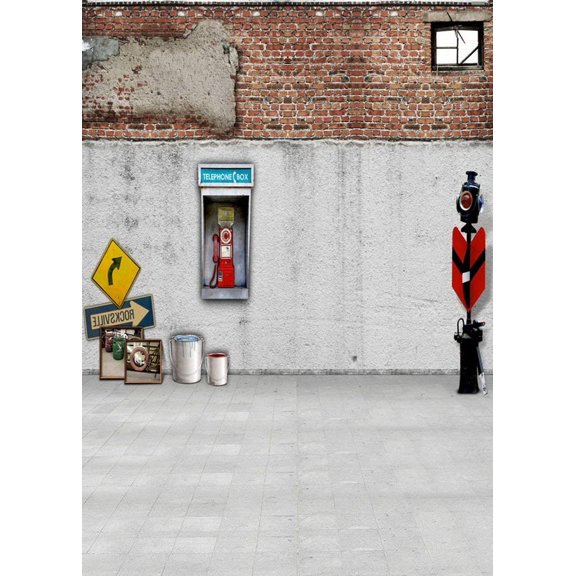 ABPHOTO Polyester Brick Wall Vintage Wall Photography Backdrops Photo Props Studio Background 5x7ft