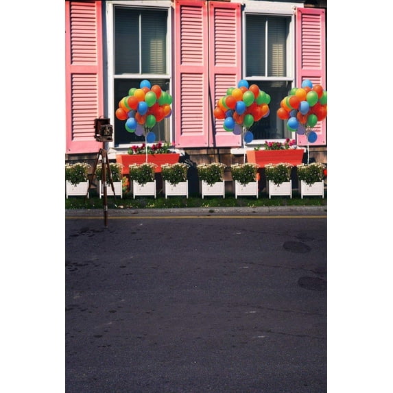 ABPHOTO Polyester Building Street Wedding Mural Studio Photography Backgrounds Props 5x7ft