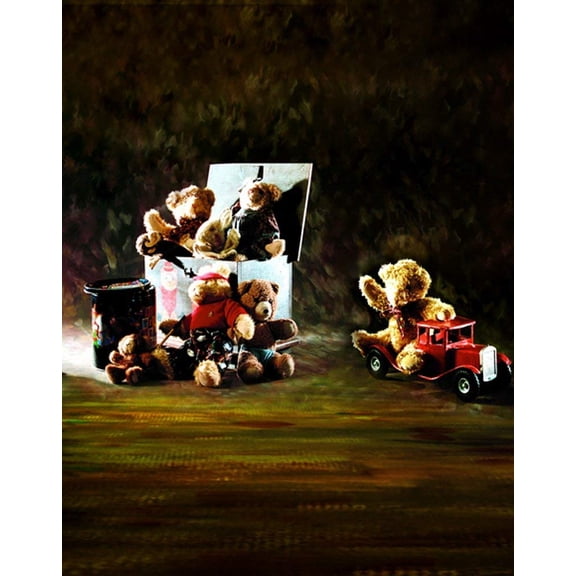 ABPHOTO Polyester Cartoon Animal Cute Bear for Children Photography Backdrops Photo Props Studio Background 5x7ft