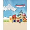 thumbnail image 1 of ABPHOTO Polyester Cartoon Building for Children Photography Backdrops Photo Props Studio Background 5x7ft, 1 of 2