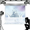thumbnail image 1 of ABPHOTO Polyester Cartoon Photo Backdrop Fairy Tale Background White Snow Iced Castle Photocall for Kids Studio Photography 7x5ft, 1 of 4