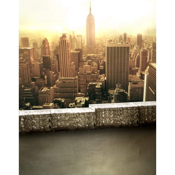 ABPHOTO Polyester City View Tall Buildings Photography Backdrops Photo Props Studio Background 5x7ft