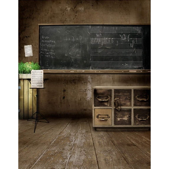 ABPHOTO Polyester Classroom Blackboard Musical Note Photography Backdrops Photo Props Studio Background 5x7ft
