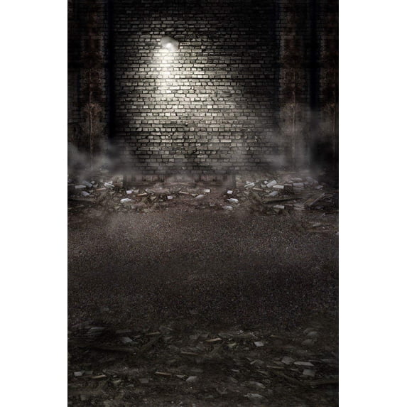 ABPHOTO Polyester Dark Brick Wall Earth Flooring Light Gothic Retro Photography Backdrops 5x7ft Studio Props