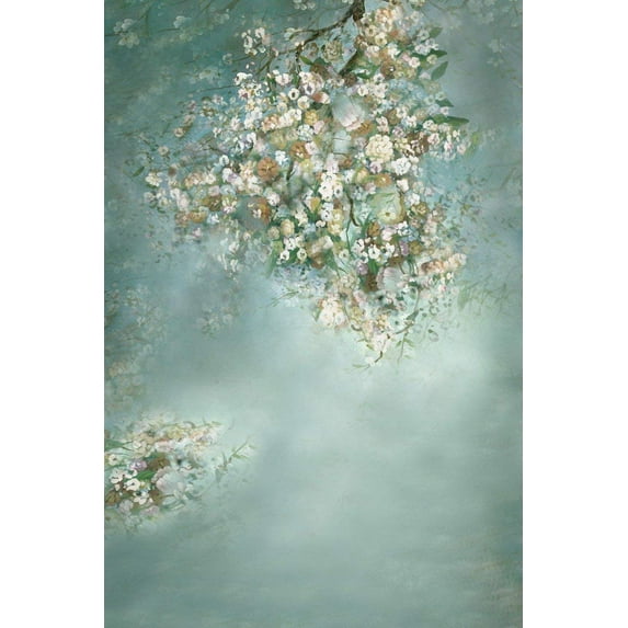 ABPHOTO Polyester Dark Green Photo Backgrounds Floral Mural Studio Video Wedding 5x7ft Photography Backdrops
