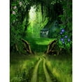thumbnail image 1 of ABPHOTO Polyester Deep Forest Old Trees Photo Studio Backdrop Fairyland House Flowers Green Grass Kids Children Spring Photography Background 5x7ft, 1 of 2