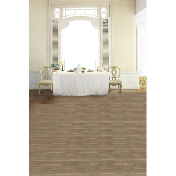ABPHOTO Polyester Dining Room Wooden Floor Table Chair Window Mural Photo Backgrounds Studio 5x7ft Props