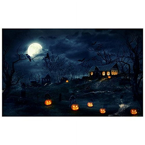 ABPHOTO Polyester Halloween Night Backdrop Photography Props Photo Background 7x5ft