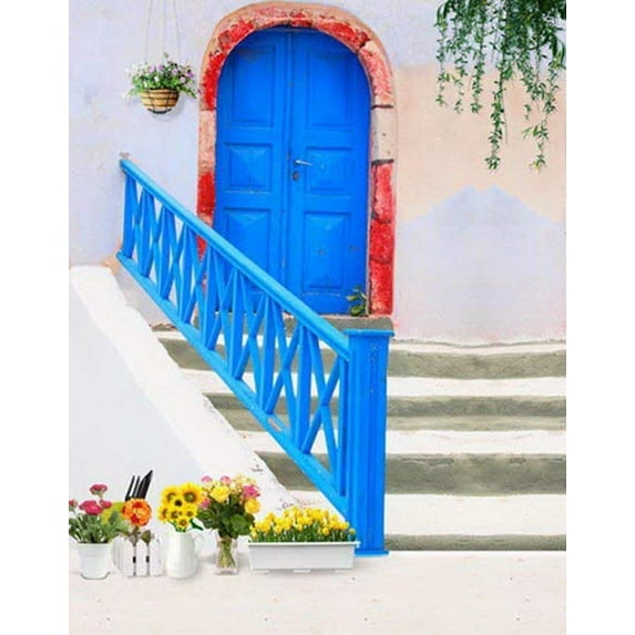 ABPHOTO Polyester House Flowers Photography Backdrops Photo Props Studio Background 5x7ft