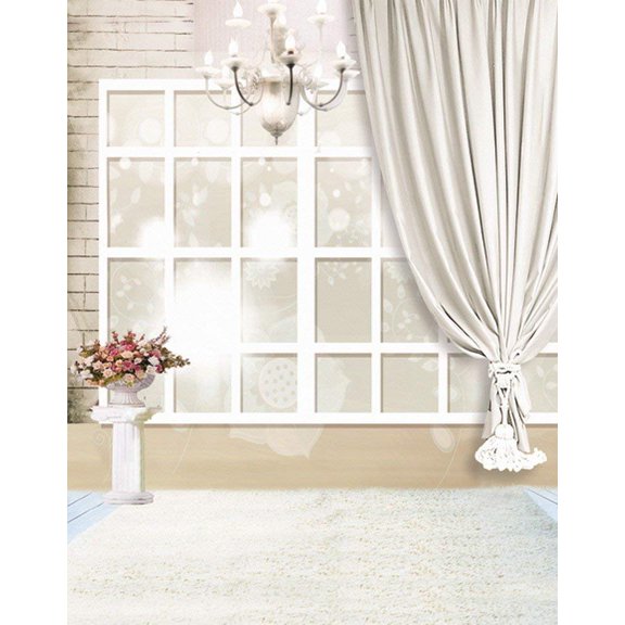 ABPHOTO Polyester Indoor Photography Backgrounds Window Wall Floor Wedding Studio Props Photography Backdrops 5x7ft