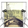 thumbnail image 1 of ABPHOTO Polyester Industry Rails Train Photography Background Railway Train Stones Trees Backdrop Studio Props Wall 5x7ft, 1 of 5