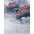 thumbnail image 1 of ABPHOTO Polyester Ink Painting Gray Lotus Flower On River 5x7ft Wall Mural Decorations Photography Backdrops, 1 of 2