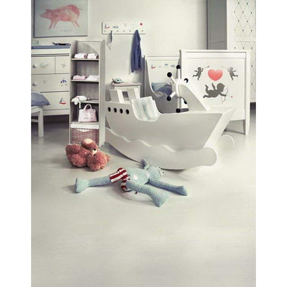ABPHOTO Polyester Kids Room Scene White Wall Floor Wall Decorations Photography Backdrops 5x7ft