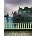 thumbnail image 1 of ABPHOTO Polyester Lake Building Wooden Street Photography Backdrops Photo Props Studio Background 5x7ft, 1 of 2