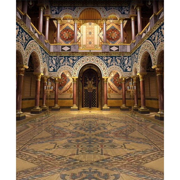 ABPHOTO Polyester Luxury Hall Interior Wedding Scene Floor Wall Mural Photography Backdrops 5x7ft