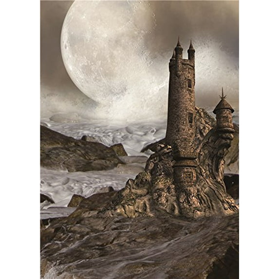 ABPHOTO Polyester Mountains Photography Backdrops Children for Baby Photo Studio Props Background Moon 5x7ft