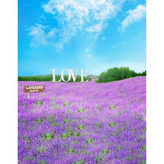 ABPHOTO Polyester Nature Love Lavender Photography Backdrops Photo Props Studio Background 5x7ft