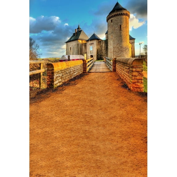 ABPHOTO Polyester Outdoor Vintage Castle Brown Path Corridor Building Wedding Scene Studio Props Wall Mural Scenery 5x7ft Photography Backdrops
