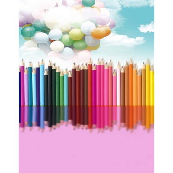 ABPHOTO Polyester Pencil Balloon Sky Photography Backdrops Photo Props Studio Background 5x7ft