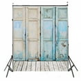 thumbnail image 1 of ABPHOTO Polyester Photo Backdrops,5x7ft Blue Wood Door Backdrop photography background, 1 of 3