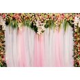 thumbnail image 1 of ABPHOTO Polyester Photo Background Wedding Curtain Backdrop Flowers Love Heart Party Photo Booth Background 7x5ft, Pink, 1 of 2