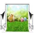 thumbnail image 1 of ABPHOTO Polyester Photography Backdrops Easter Theme Eggs Fresh Flowers Green Grass Field Spring Background for Pictures Backdrop 5x7ft, 1 of 3