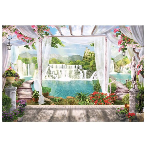 ABPHOTO Polyester Photography Curtain Backdrops Scenic Background Lake Studio Props 7x5ft