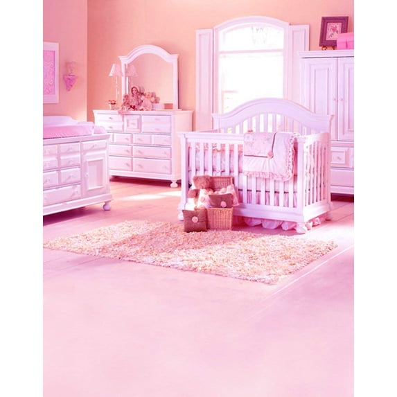 ABPHOTO Polyester Pink Bedroom for Baby Girl Photography Backdrops Photo Props Studio Background 5x7ft