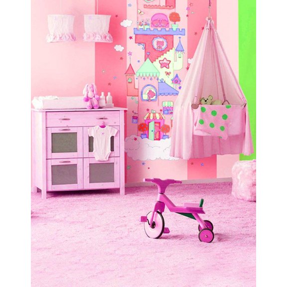 ABPHOTO Polyester Pink Bedroom for Children Girl Photography Backdrops Photo Props Studio Background 5x7ft