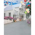 thumbnail image 1 of ABPHOTO Polyester Pink Flowers White House Balloon Photography Backdrops Photo Props Studio Background 5x7ft, 1 of 2