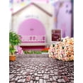 thumbnail image 1 of ABPHOTO Polyester Pink House Flowers Photography Backdrops Photo Props Studio Background 5x7ft, 1 of 2