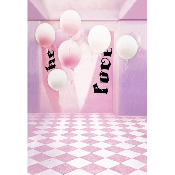ABPHOTO Polyester Pink Room Balloon Photography Backdrops Photo Props Studio Background 5x7ft