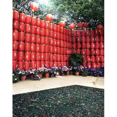 ABPHOTO Polyester Professional Photography Backdrops Red Balloons Wall 5x7ft