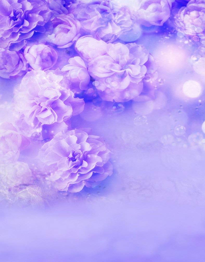 ABPHOTO Polyester Purple Flowers Photography Backdrops Photo