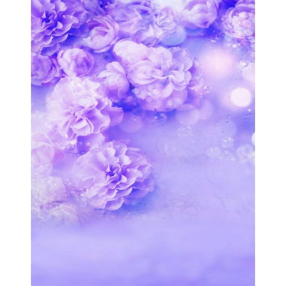 ABPHOTO Polyester Purple Flowers Photography Backdrops Photo Props Studio Background 5x7ft