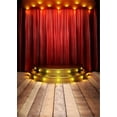thumbnail image 1 of ABPHOTO Polyester Red Curtain Stage Photography Background Wood Flooring Gold Stairs Children Kids Studio Photo Booth Backdrop Wedding Party Back Drops 5x7ft, 1 of 2