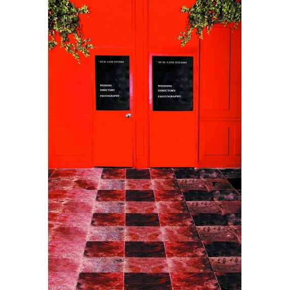 ABPHOTO Polyester Red Door Wedding Floor Studio Photography Backdrops Mural 5x7ft