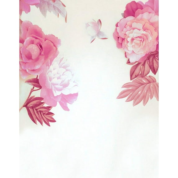 ABPHOTO Polyester Red Flowers Photography Backdrops Photo Props Studio Background 5x7ft