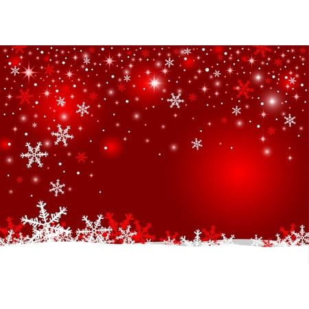 ABPHOTO Polyester Red Photography Backdrop Christmas Snowflake Glitter Star Background Xmas Party Photo Booth Backdrop 7x5ft