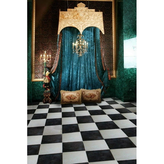 ABPHOTO Polyester Royal Castle Interior Room Drapery Wall Floor Decoration Mural Wedding Scene Photo Backgrounds 5x7ft Photography Backdrops