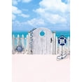 thumbnail image 1 of ABPHOTO Polyester Sea Beach Fences Photography Backdrops Photo Props Studio Background 5x7ft, 1 of 2