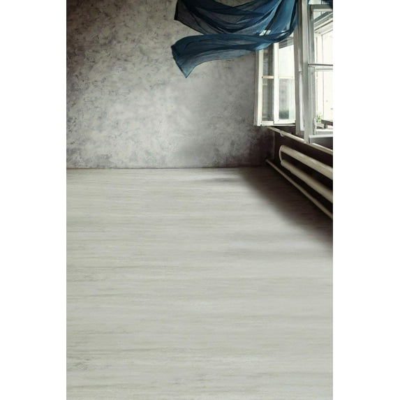 ABPHOTO Polyester Solid Gray Photo Backgrounds Indoor Room Wall Floor Open Window Wind Blowing Curtain Studio Props 5x7ft Photography Backdrops