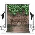 thumbnail image 1 of ABPHOTO Polyester Spring Backdrop for Photography Gray Brick Wall Photo Background Green Leaves Photography Backdrops 5x7ft, 1 of 3