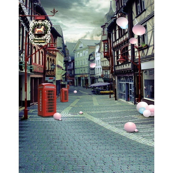 ABPHOTO Polyester Street View Photography Backdrops Photo Props Studio Background 5x7ft