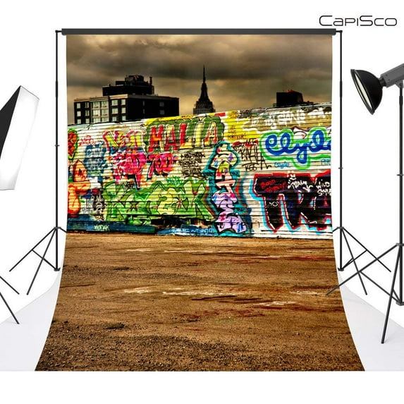 ABPHOTO Polyester Urban graffiti wall 5x7ft Indoor Studio Photography Background Backdrop